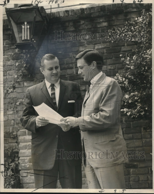 1968 Press Photo Larry Choppin, Norman Marks - French Quarter Hotel-Motel Assoc.-Historic Images