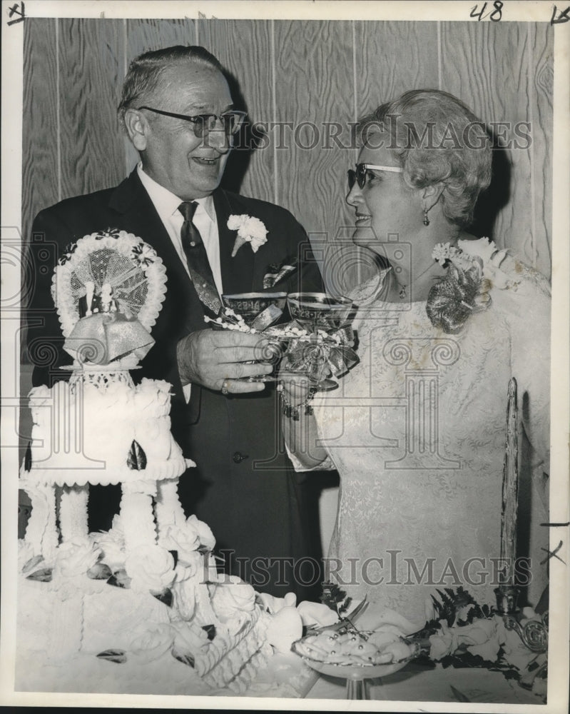 1966 Press Photo 50th Wedding Anniversary of Mr. &amp; Mrs. Louis A. Danflous Jr.-Historic Images