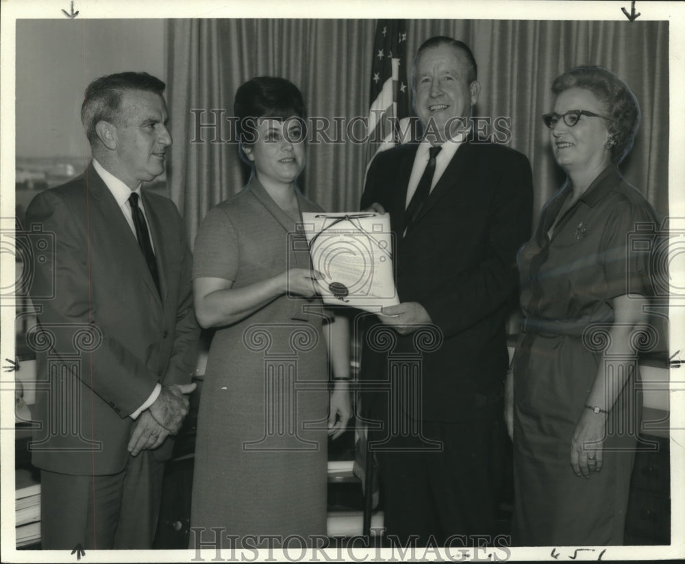 1966 Helen Ott receives a Business Women&#39;s Week proclamation-Historic Images