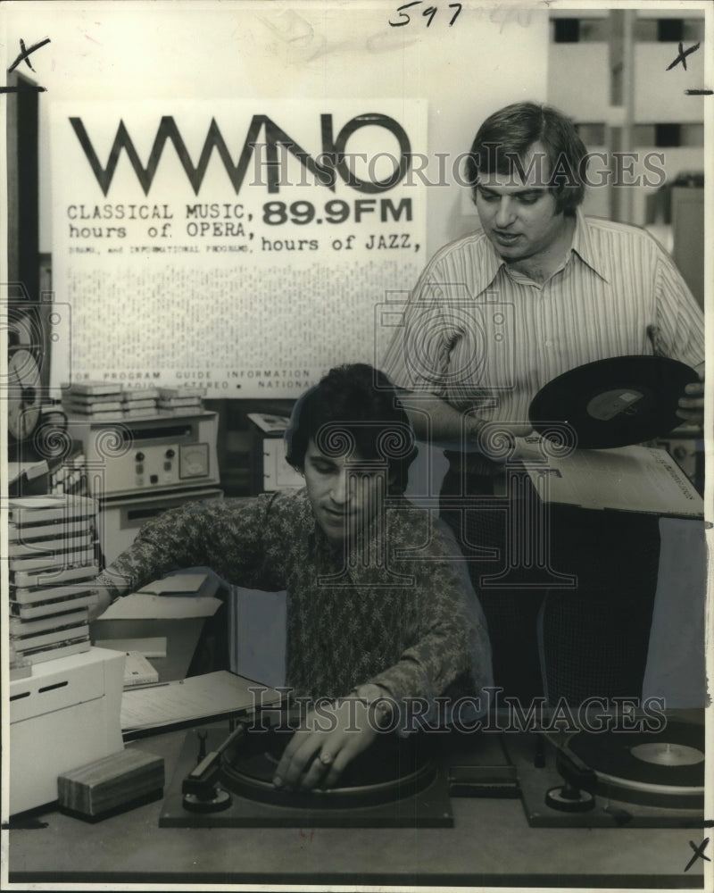 1974 Tom Stuve and Paul Doll of WWNO Public Radio, New Orleans - Historic Images