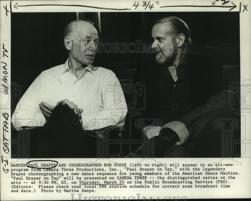 1980 Press Photo Paul Draper, Bob Fosse to appear in &quot;Paul Draper on Tap&quot; - Historic Images