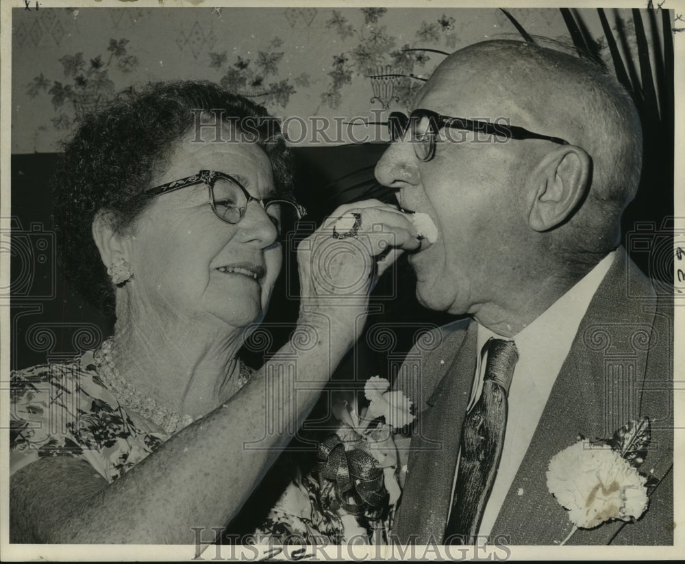 1964 Mr.&amp;Mrs.Emile Dierman celebrate their 50th wedding anniversary - Historic Images