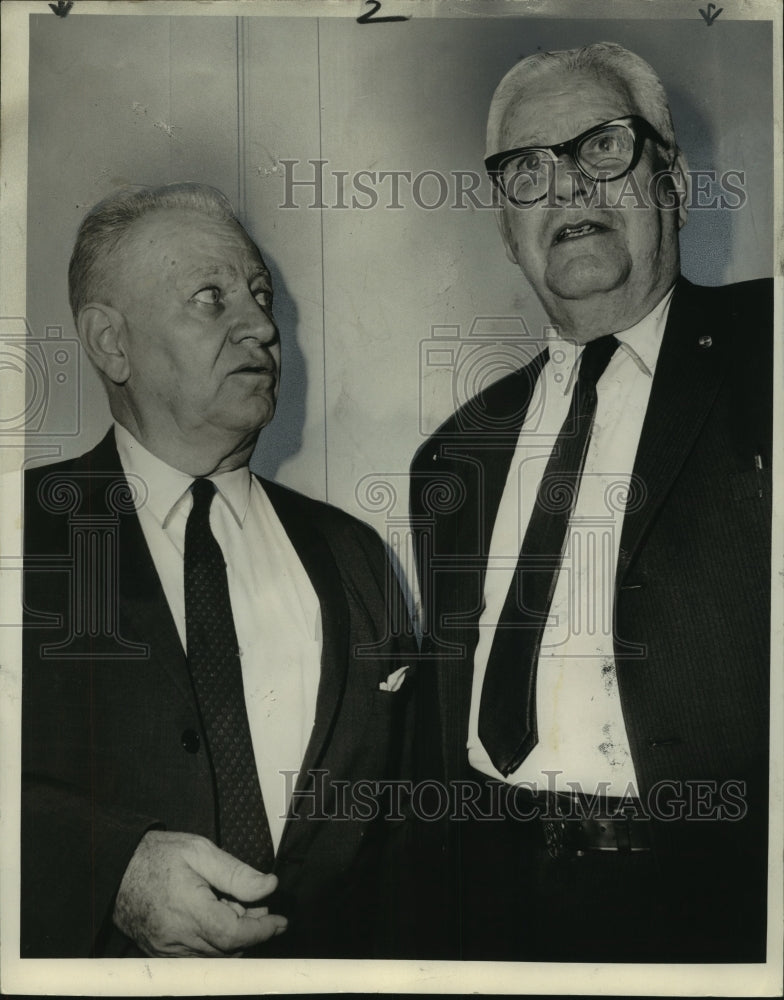 1967 Charls L Dufour speaker at meeting with Hugh M. Wilkinson - Historic Images
