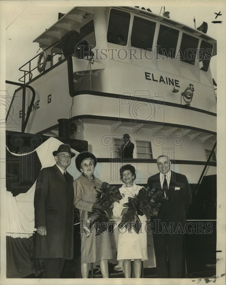 1965 Christening Principals for two-million-dollar towboats - Historic Images