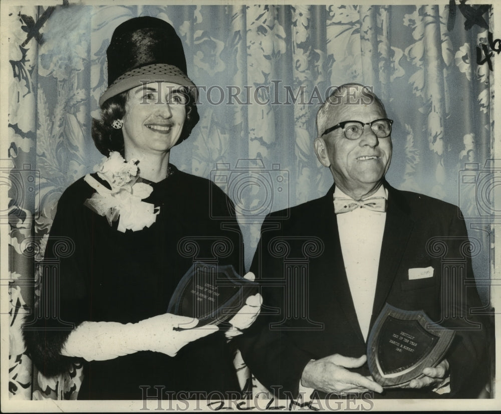 1961 Press Photo Mrs. W.Buford Ezell, Martin E. Eckart,  Woman &amp; Man of the Year - Historic Images