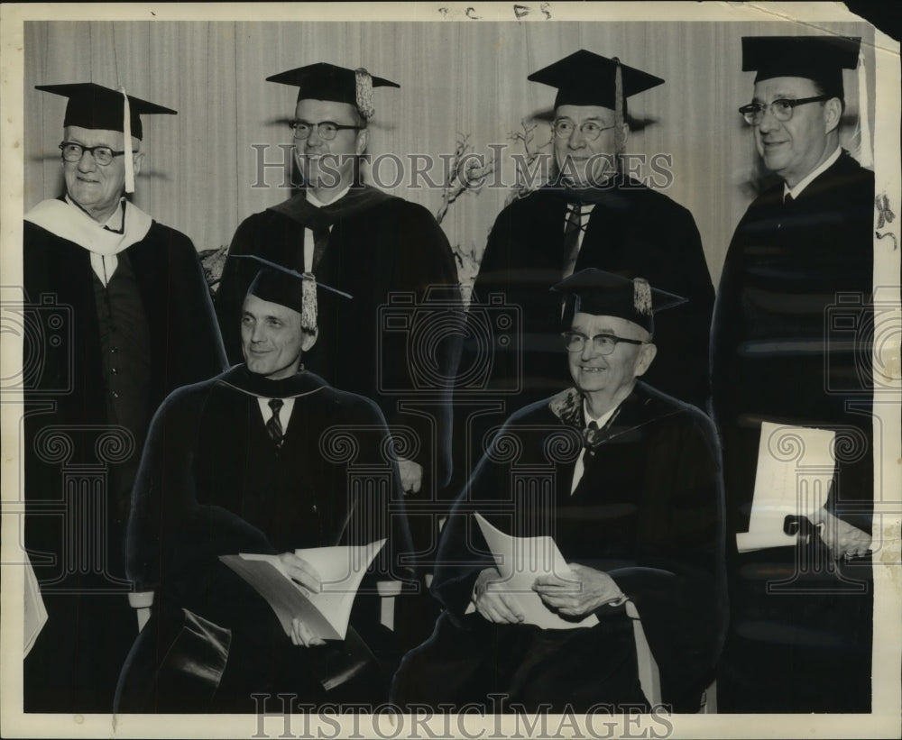 Press Photo Dr. H. Leo Eddleman, N.O Baptist Theological Seminary co-members - Historic Images