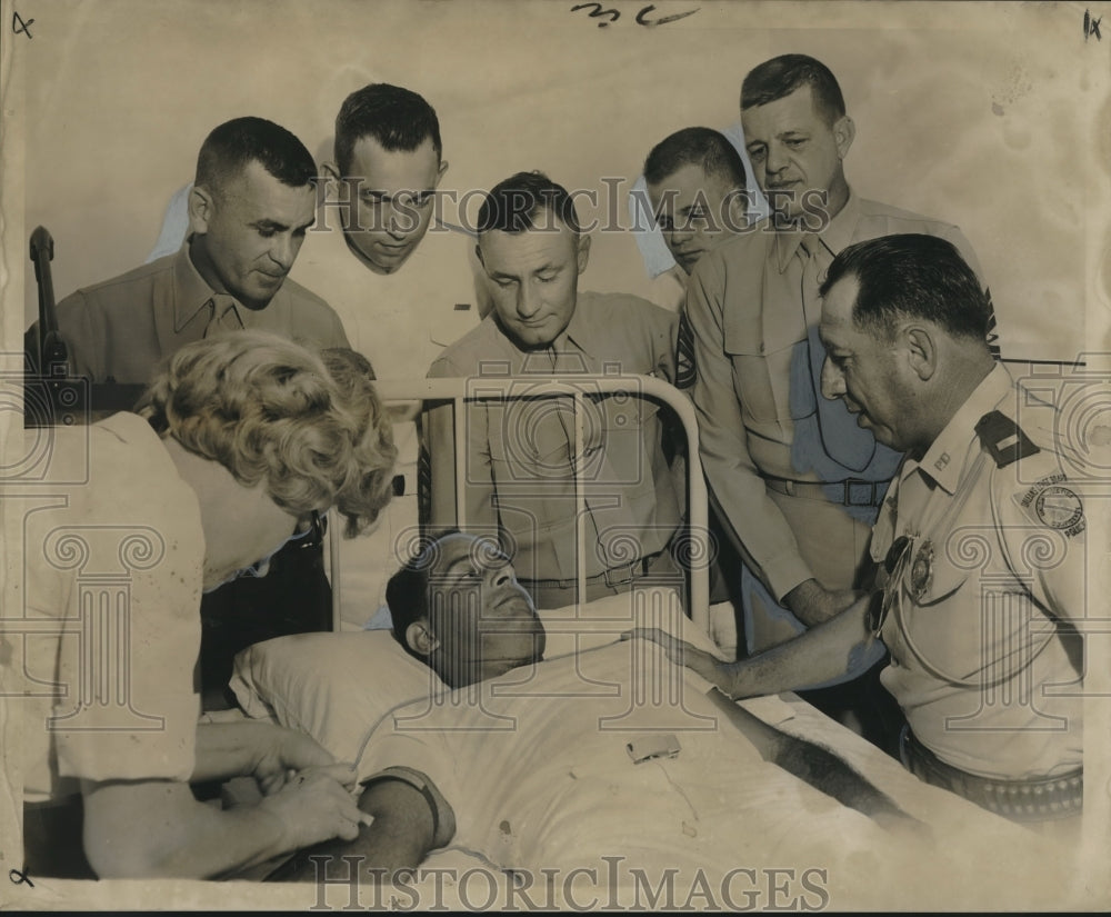 1963 Blood donated to 2/C William H. Vasbinder, injured in accident - Historic Images