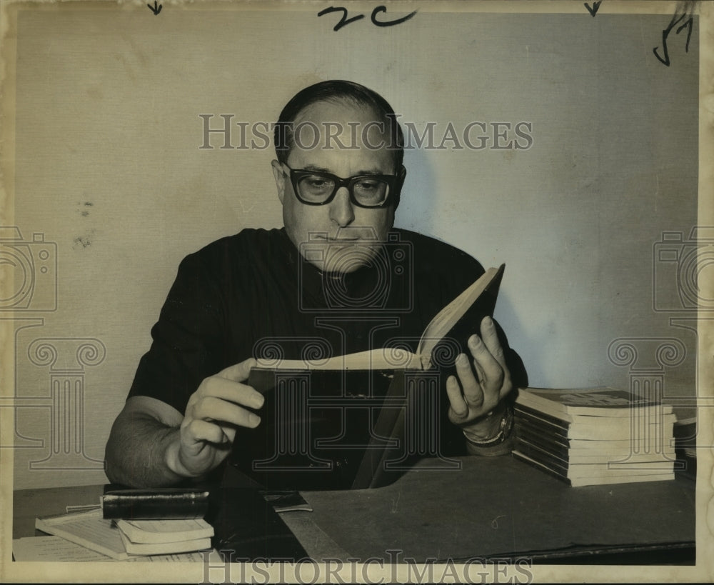 1967 St. Rose de Lima Church Priest Studies English, New Orleans - Historic Images