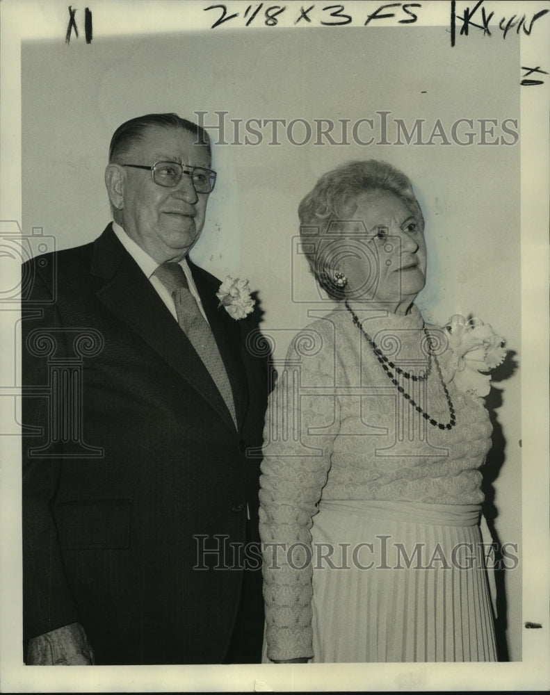 1976 Press Photo Mr. &amp; Mrs. Edward Fraiche Observe 50th Anniversary, Metairie - Historic Images