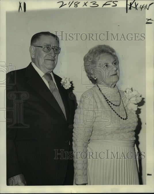 1976 Press Photo Mr. & Mrs. Edward Fraiche Observe 50th Anniversary, Metairie - Historic Images