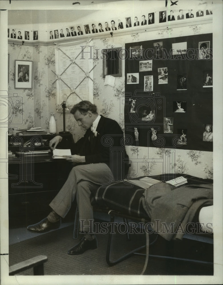 1963 Eton Student Edward Lyttelton Studies in his Room, England - Historic Images