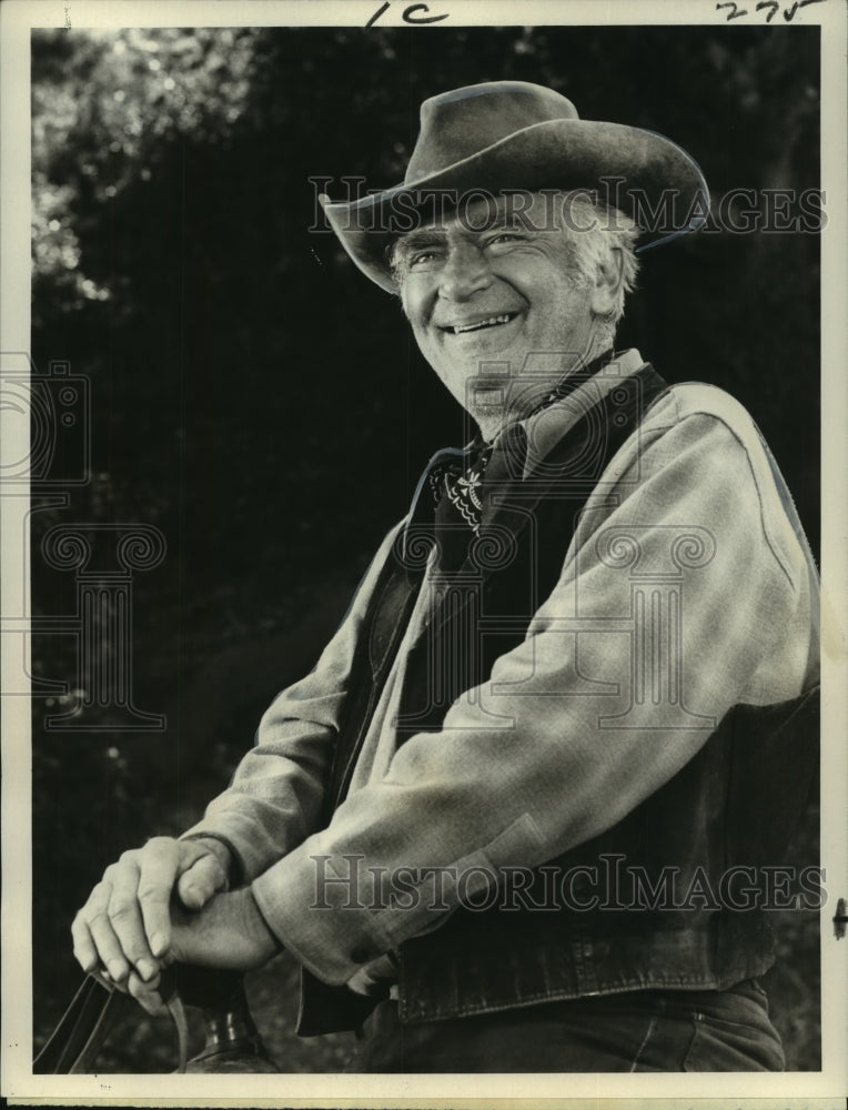 1972 Buddy Ebsen in a scene from "Bonanza on NBC television - Historic Images