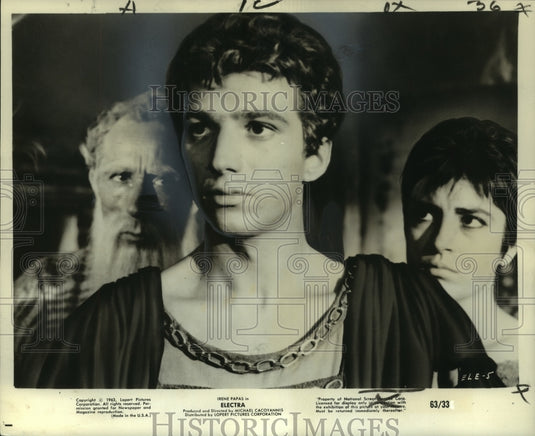 1963 Press Photo Actor Yannis Fertis In "Electra" Greek Movie - noo17024-Historic Images