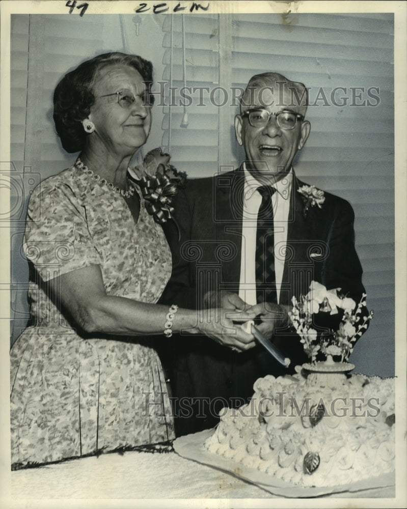 1963 Mr. and Mrs. Charles Fischer Celebrating Their 50th Anniversary - Historic Images