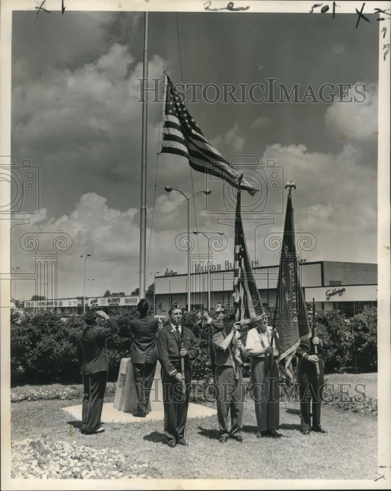 1964 American Legion Members in Flag Day Ceremony, New Orleans - Historic Images