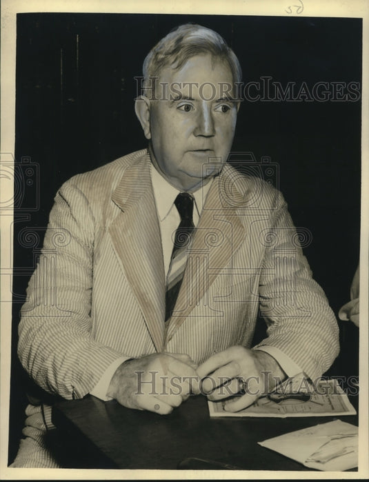 1941 Press Photo Ed Finnegan, President, Associated Chantien Baseball Game - Historic Images