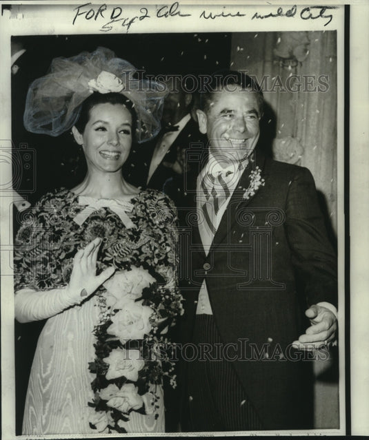 1966 "Just Married"-Glenn Ford and bride - Historic Images