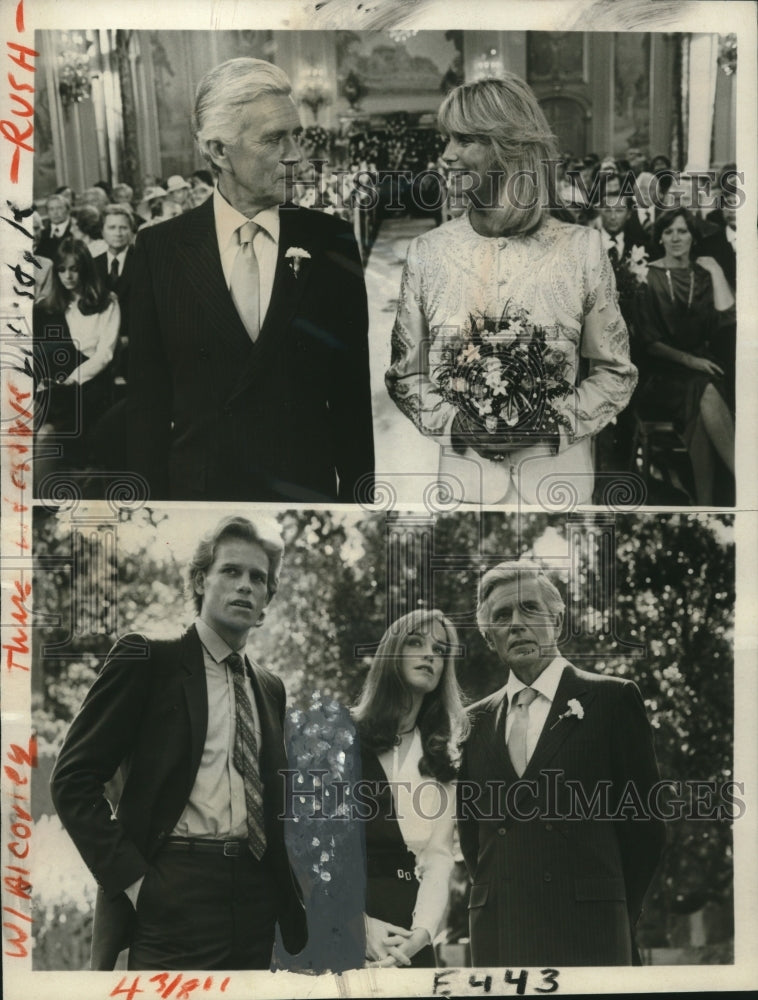 1981 Press Photo John Forsythe and Linda Evans starring in &quot;Dynasty&quot; - noo18926 - Historic Images