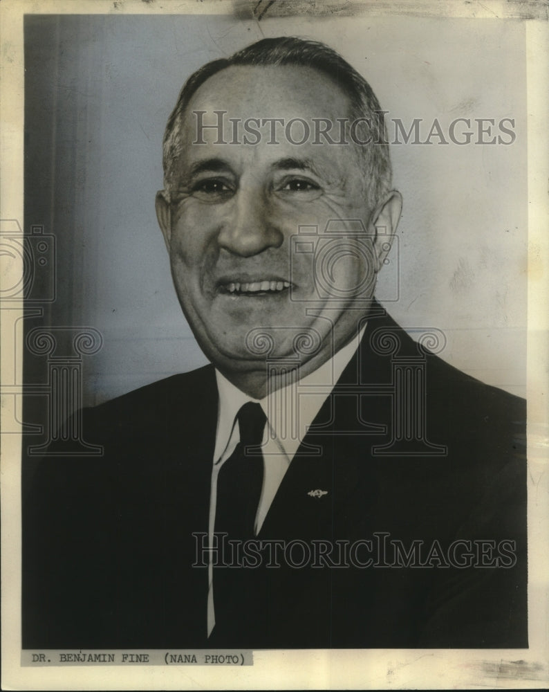 1961 Press Photo Newspaper Alliance Education Editor Dr. Benjamin Fine - Historic Images