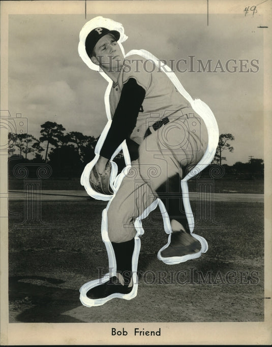Press Photo Professional Baseball Pitcher Bob Friend - Historic Images