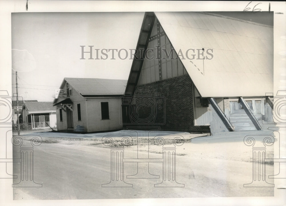 1957 The new First Baptist Church of Westwego arises beside the old - Historic Images