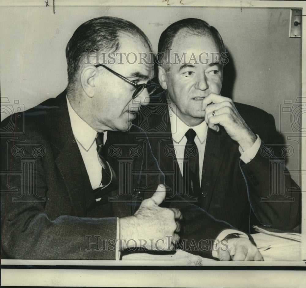 1966 William Fulbright, Hubert Humphrey-Foreign Relations Committee-Historic Images