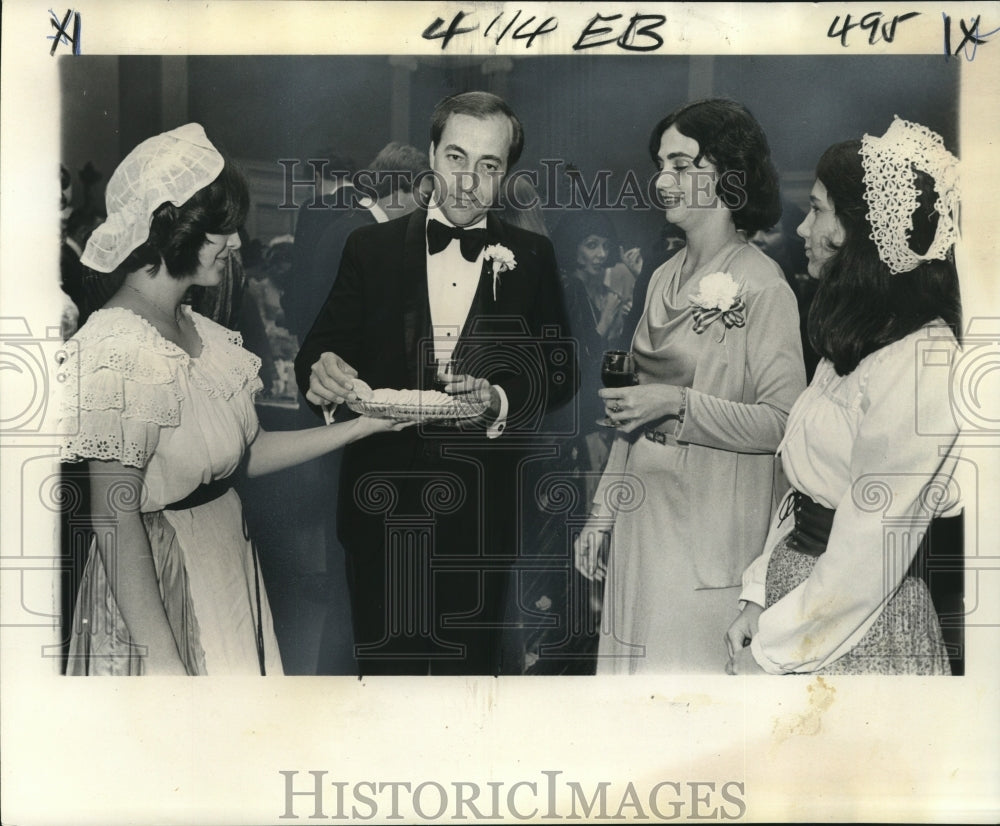 1972 Ellis Frater and Guests at Colonial Dress Party in New Orleans - Historic Images