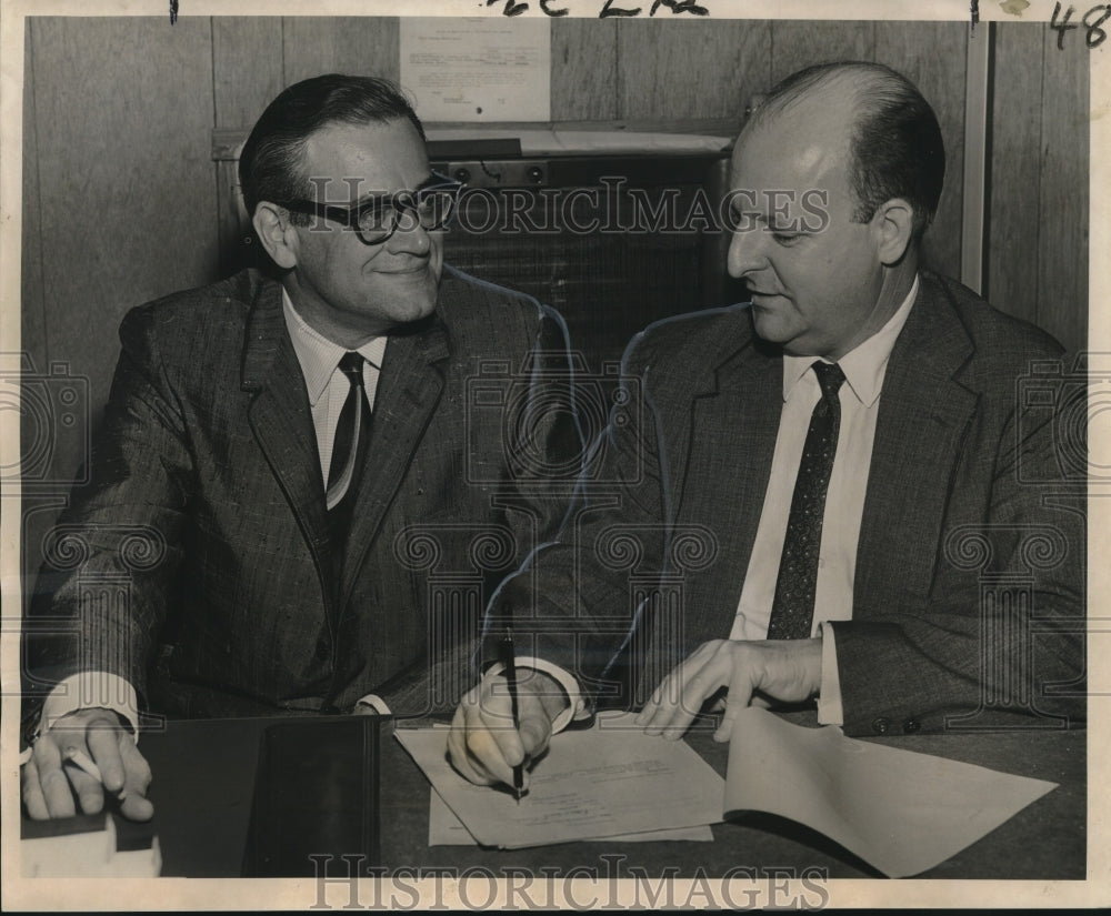 1963 James Ford and Lester Gross Sign Paperwork for Housing Project - Historic Images