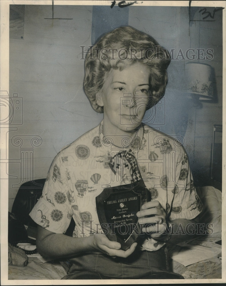 1965 Marcia Gentzler with Thelma Ashley Award Plaque, New Orleans - Historic Images