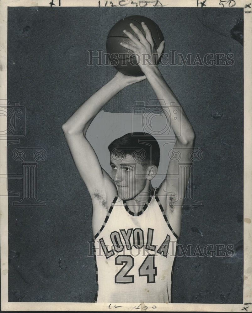 Press Photo Loyola University Basketball Player Eddie Galvin, New Orleans - Historic Images