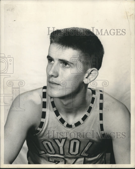 Press Photo Ed Galvin, Loyola University Basketball Center, New Orleans - Historic Images