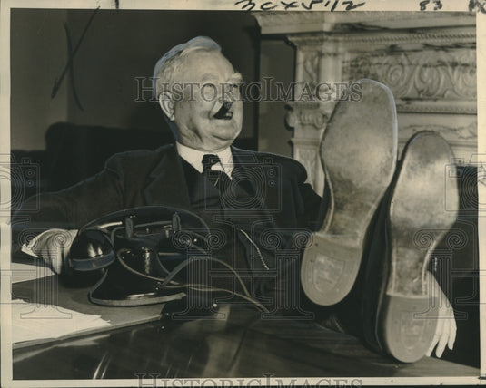 1941 Vice President John N. Garner Relaxes in his office, Washington - Historic Images