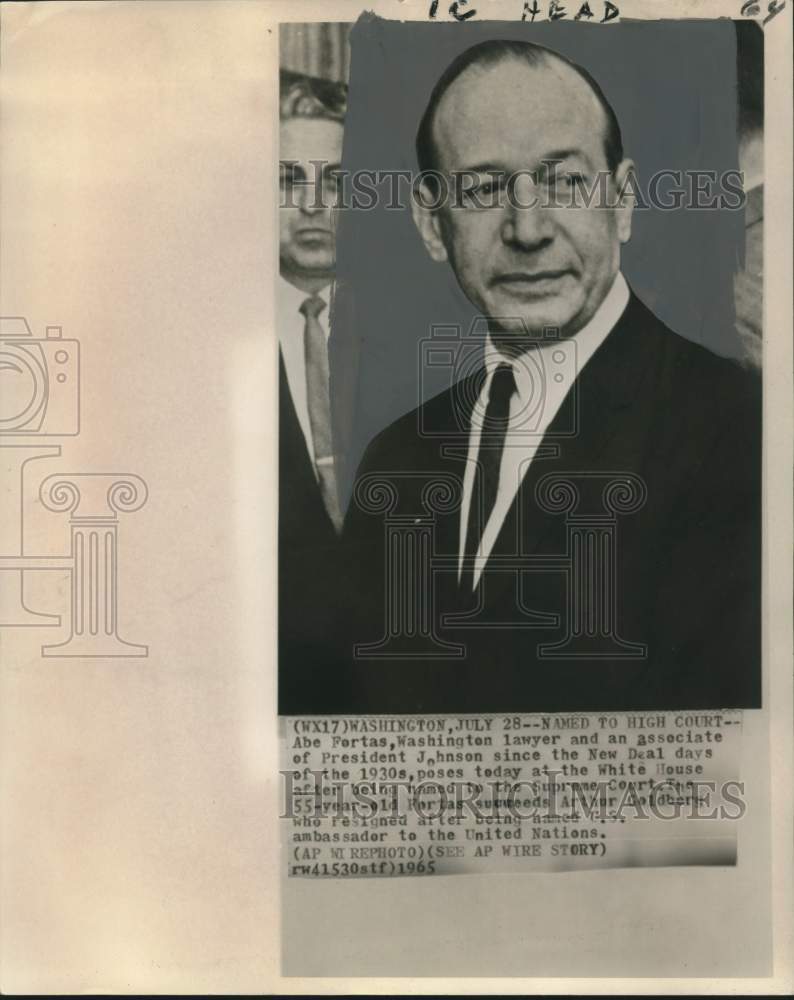1965 Judge,  Abe Fortas at White House Named to Supreme Court-Historic Images