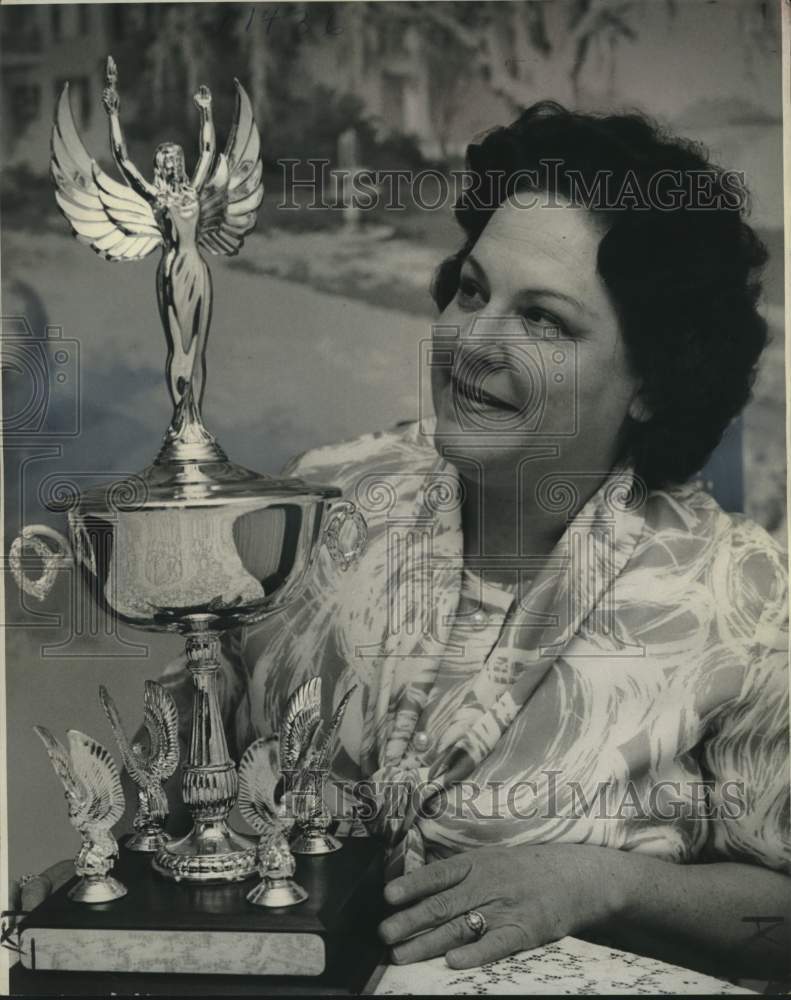 1975 Mrs. Margaret Golemi, Women of the Year trophy - Historic Images