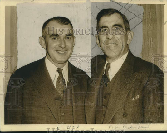 Press Photo Baseball - Roger Peckinpaugh of NY Yankees & Larry Gilbert of Braves - Historic Images