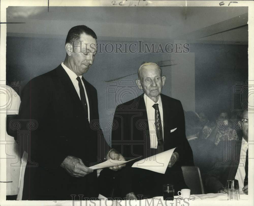 1967 Philip Giroir-oldest volunteer firefighter of Thibodaux awarded - Historic Images