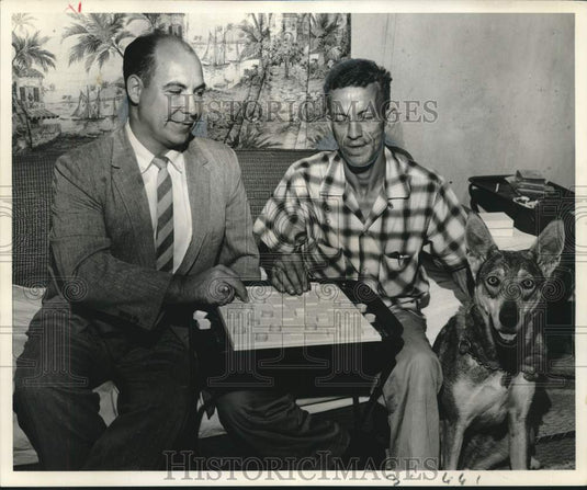 1960 Press Photo Russell N. Gomez of West Bank Lions Club with Claude Allen-Historic Images