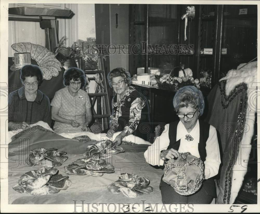 1971 Mrs. George Shay, sewing costume, Golden Ages, Mardi Gras - Historic Images