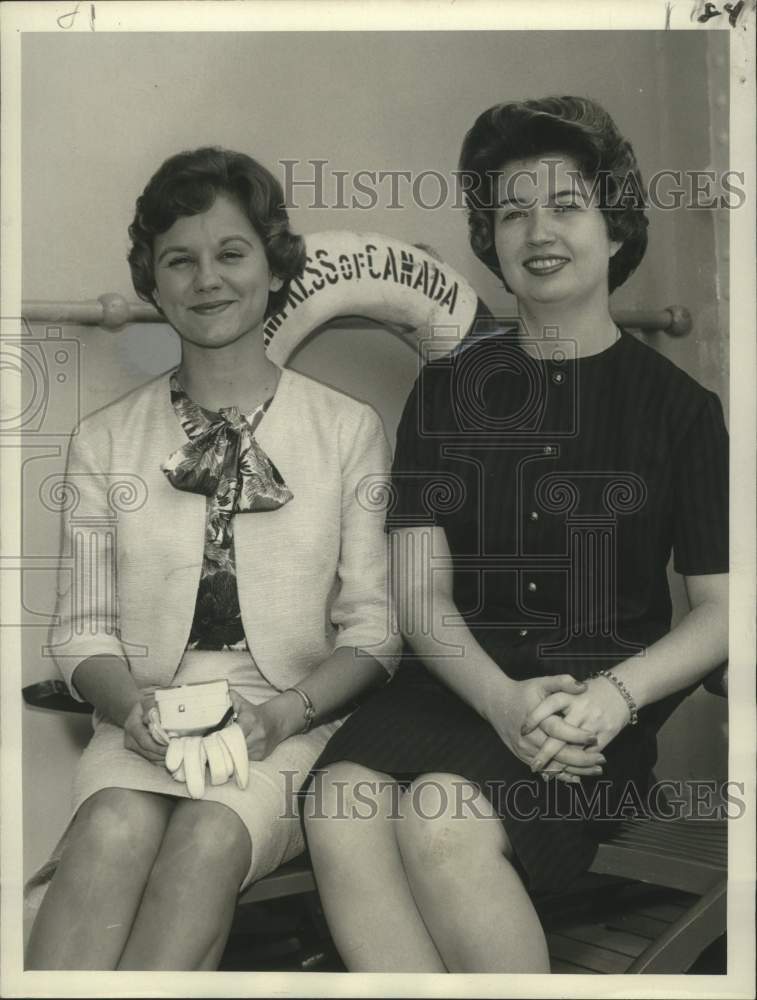 1963 Press Photo Miss Brenda Hanckes, sailing from Port of Montreal - noo24491 - Historic Images