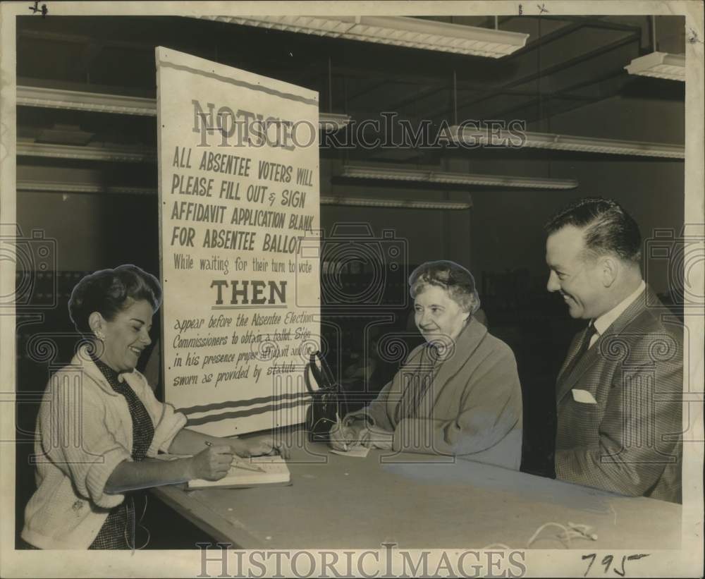 1959 Deputy Civil Sheriff Marie Babin Checking In Mrs. Lou Becker-Historic Images