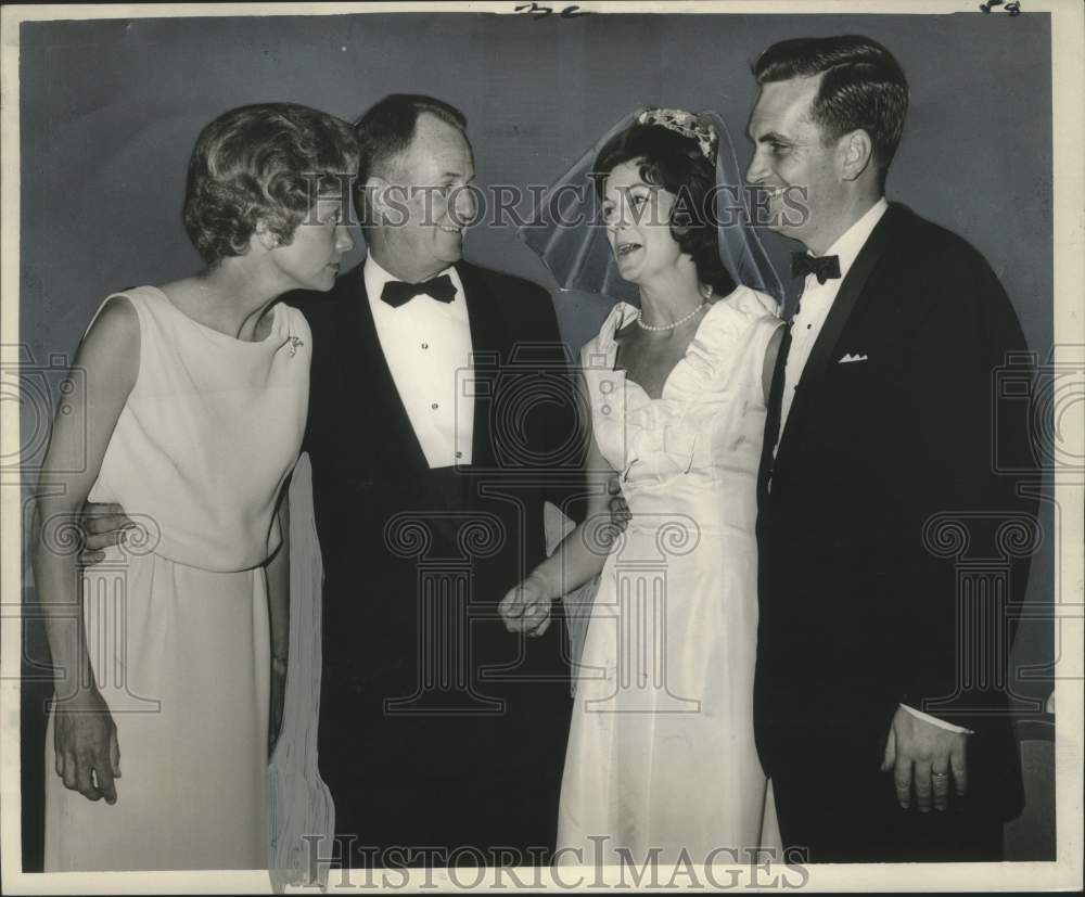 1964 Mr. &amp; Mrs. Horace Hamilton, Mr. &amp; Mrs. E. Allen Davis at Party - Historic Images