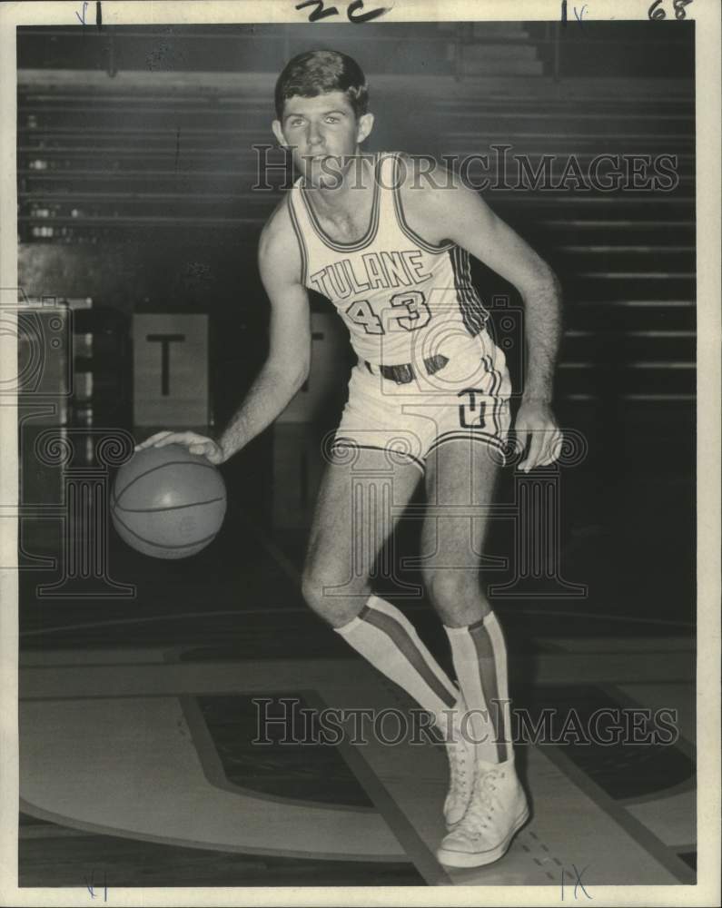 1968 Press Photo Tulane&#39;s Terry Habig, 6-2 guard; Junior from Auburn, Indiana- Historic Images