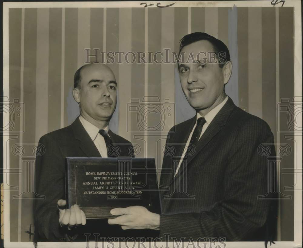 1960 James Gibert gets home improvement award in New Orleans - Historic Images