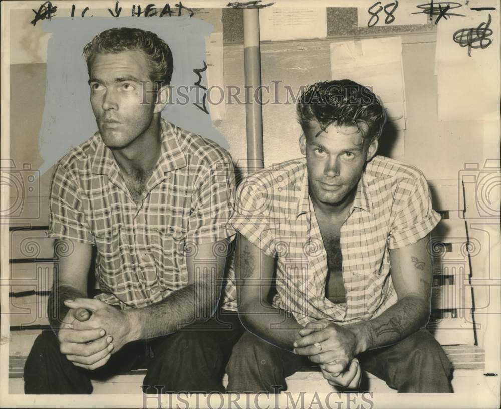 1962 Press Photo Escaped Prisoners Jack Hall, Donald Brown in Jefferson Parish-Historic Images