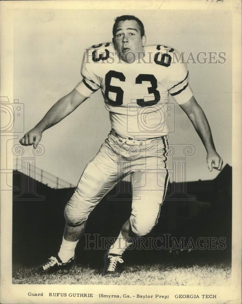 1967 Press Photo Georgia Tech Football Player Rufus Guthrie - noo27860- Historic Images