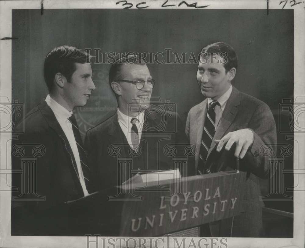 1967 Robert Hilsman at a press conference at Loyola University-Historic Images