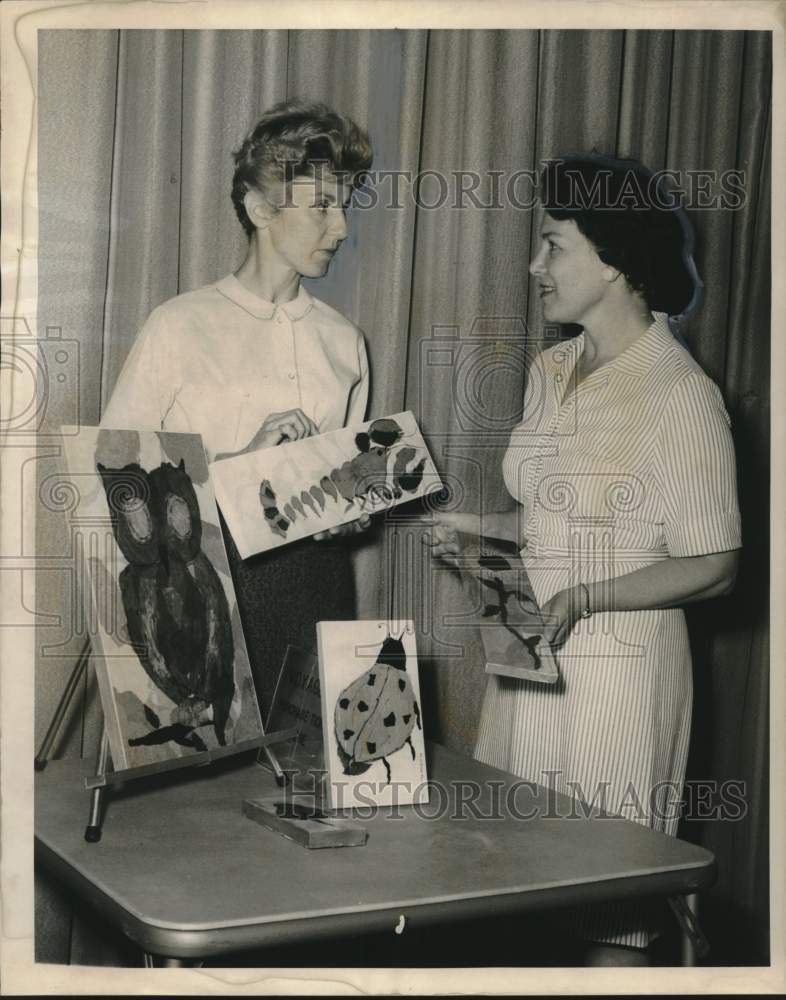 1968  Carolyn HIbbard with tissue paper art at YMCA, New Orleans-Historic Images