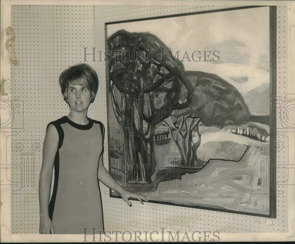 1968 Charlotte Hooper with Janice Sachse&#39;s Painting at Gallery-Historic Images