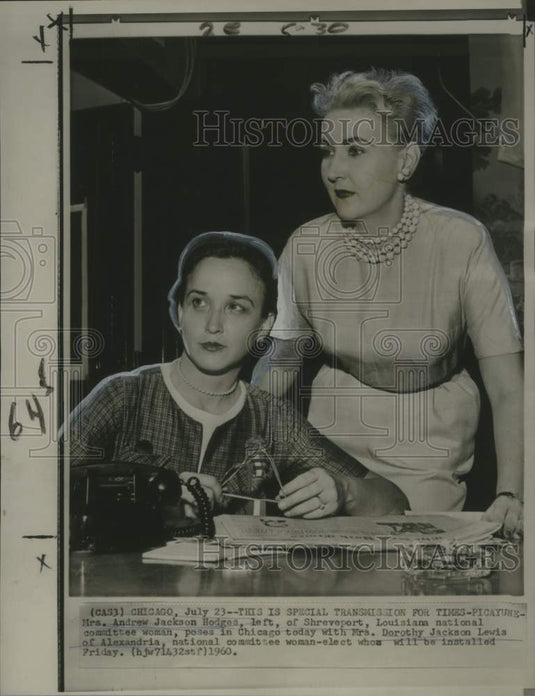1960 Press Photo Mrs. Andrew Jackson Hodges & Mrs. Dorothy Jackson Lewis-Historic Images
