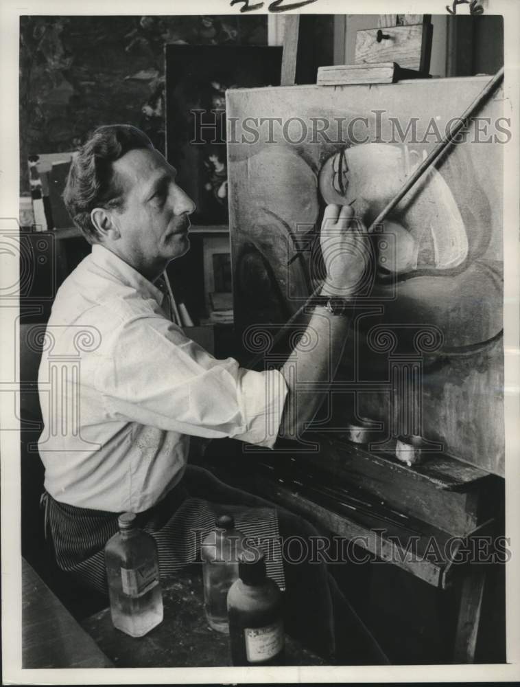 1962 Press Photo White House Painting Restorer Robert Hounigringer - noo30777-Historic Images